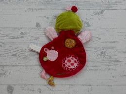 Lilliputiens knuffeldoek handpop roze groen lieveheersbeestje Julie
