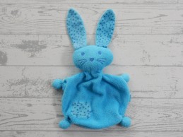 Lief! Lifestyle knuffeldoek velours blauw sterretjes Konijn