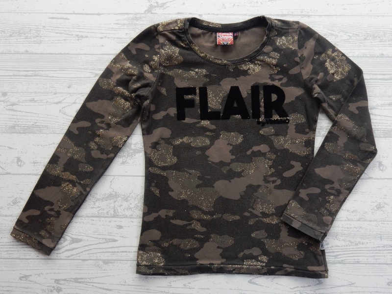 Vingino longsleeve legergroen zwart goud glitter Josanne maat 128
