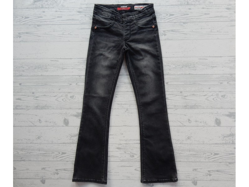 Vingino jeans spijkerbroek donkergrijs jegging flare Briona maat 128