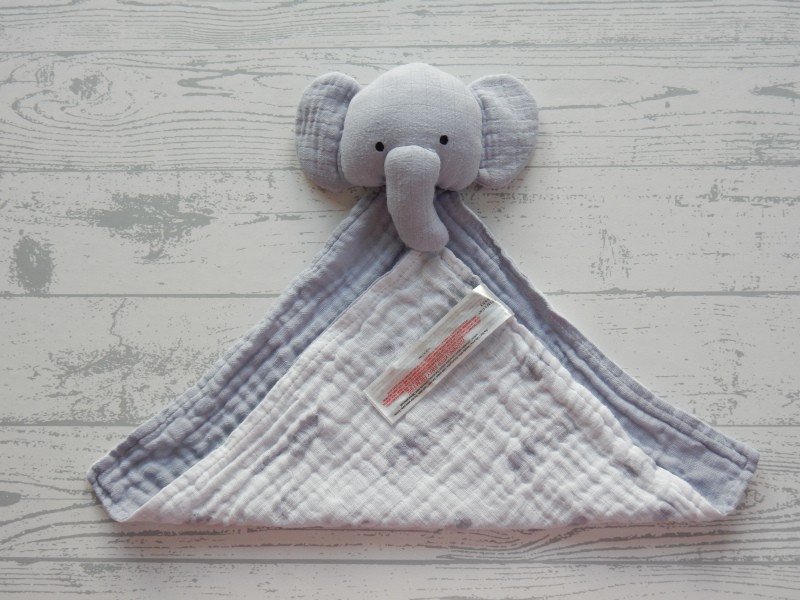 Primark Baby knuffeldoek ruit katoen lila wit Olifant