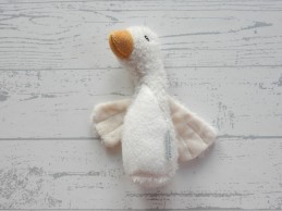 Little Dutch Tiamo knijpspeeltje velours wit geel Little Goose