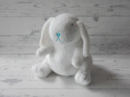 Difrax knuffel velours wit blauw zittend konijn