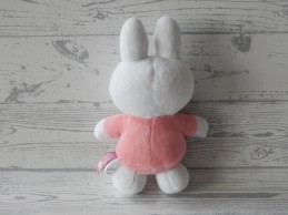 Nijntje knuffel rammelaar velours wit roze roze