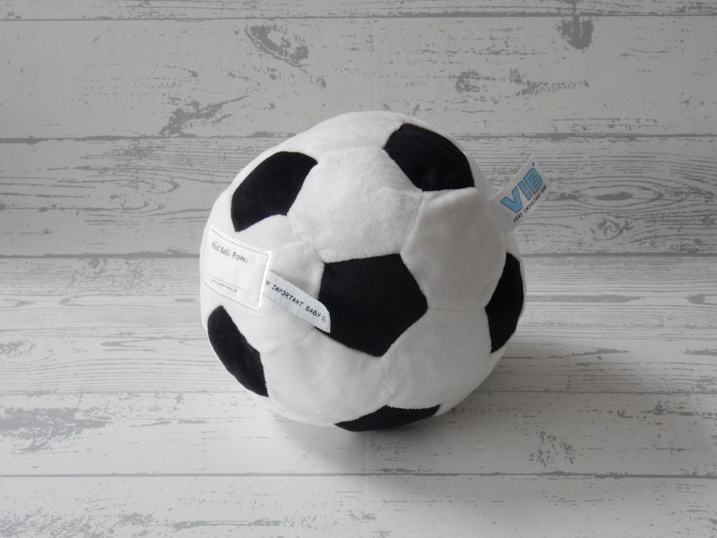 VIB pluche knuffel velours wit zwart voetbal My first Ball