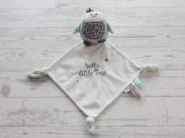 Tiamo knuffeldoekje velours wit mintgroen pinguin Hello Little One