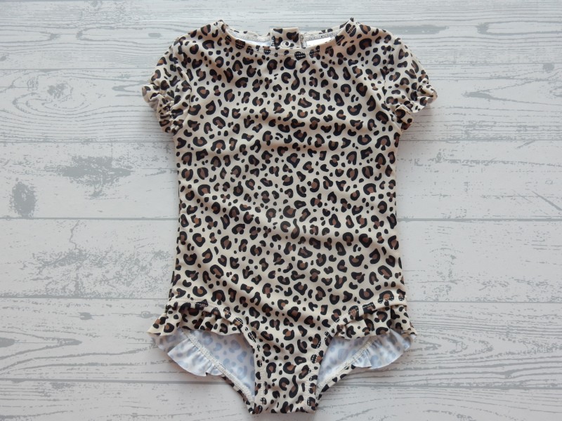 Prenatal zwempak taupe brown animal print maat 62-68