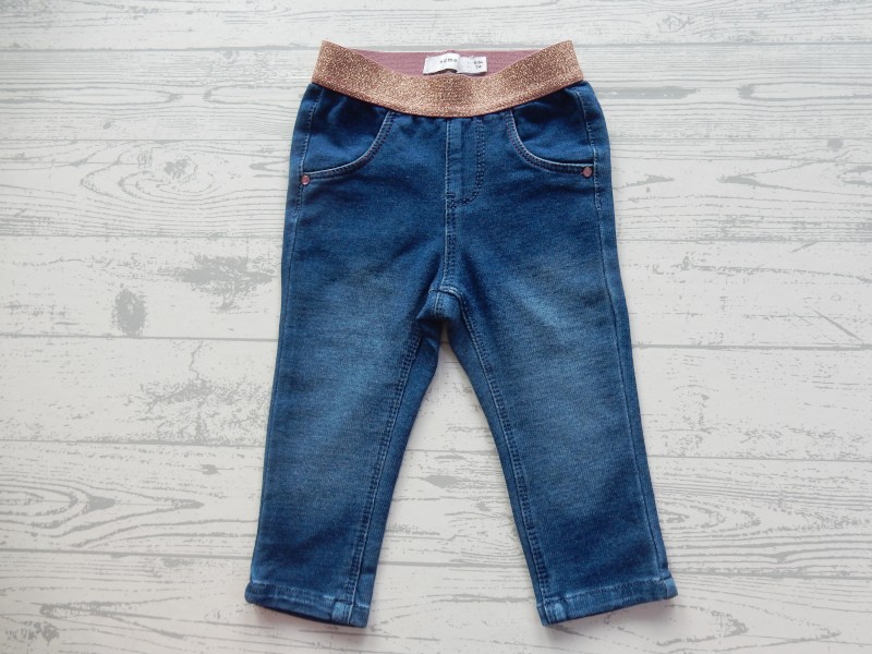Name it jegging blauw roze goud glitter maat 74