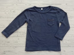 Longsleeve blauw bruin borstzakje maat 86
