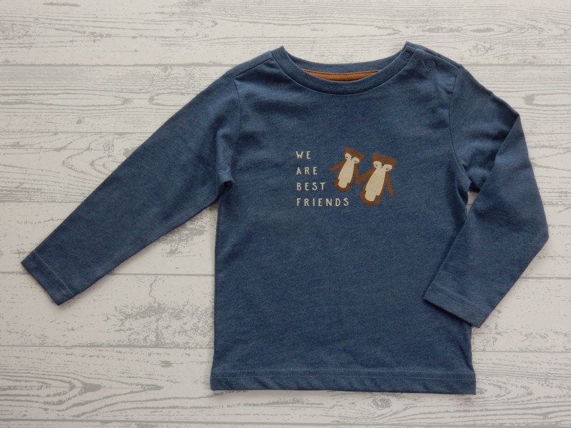 Longsleeve blauw bruin Best Friends otters maat 86