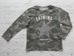Zara kids longsleeve legergroen pailletten zilver ster maat 122