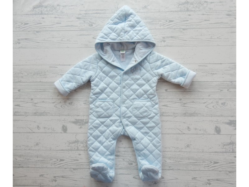 Little Me overall onesie tricot lichtblauw hondje maat 68-74