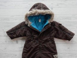 Baby Club skipak winterpak bruin blauw fleece maat 74
