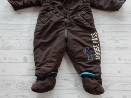 Baby Club skipak winterpak bruin blauw fleece maat 74