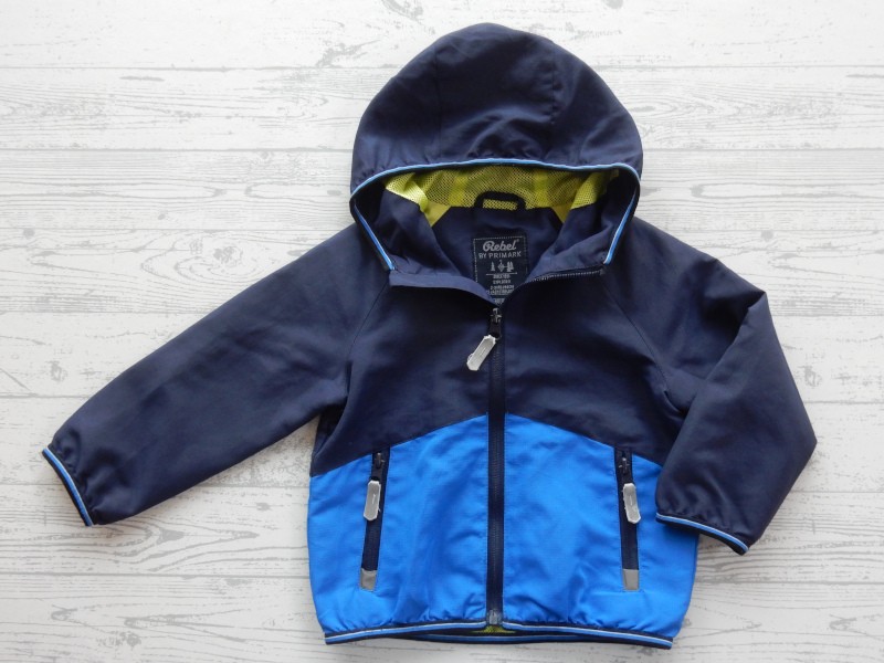 Jack tussenjas donkerblauw blauw fel geel maat 92-98