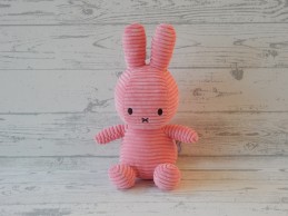 Nijntje knuffel corduroy ribstof bubblegum pink 25 cm