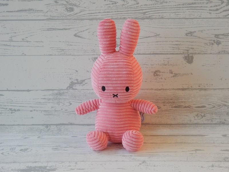 Nijntje knuffel corduroy ribstof bubblegum pink 25 cm