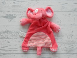 PitterPatter knuffeldoek velours roze olifant