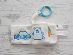 Hema knisperboekje buggyboekje velours wit blauw oranje kroon