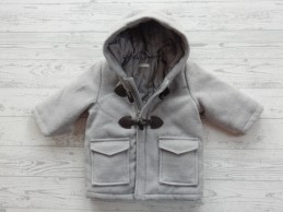 Benetton winterjas duffelcoat grijs lichtgrijs maat 74-80