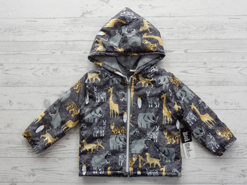 Mick Mack tussenjas fleece donkergrijs jungle maat 80-86