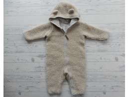 C mini Cubus AS teddy overall onesie baby licht beige grijs maat 68