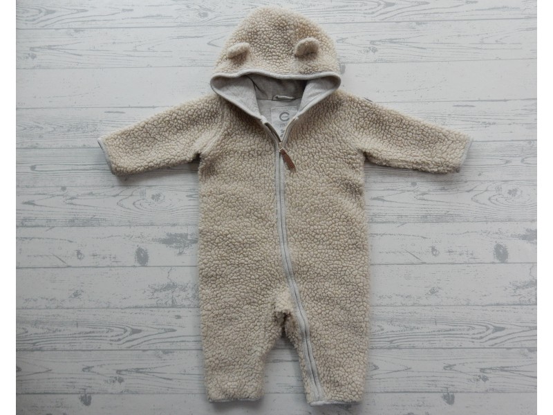 C mini Cubus AS teddy overall onesie baby licht beige grijs maat 68