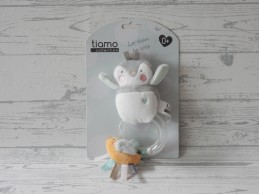 Tiamo rammelaar ring velours wit grijs mint pinguin Lou-Lou
