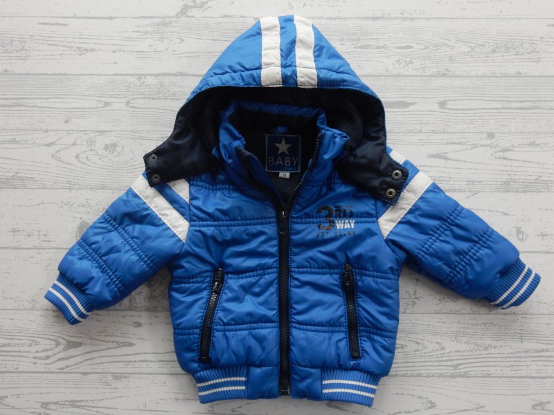 Baby Blue winterjas blauw wit donkerblauw 3rd Way maat 68-74