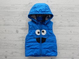 H&M bodywarmer blauw grijs koekiemonster maat 80