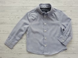 Baby overhemd blouse blauw donkerblauw dessin maat 86-92