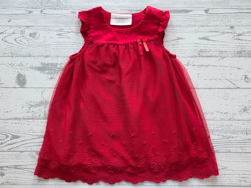 H&M conscious jurk ruches tule kant maat 68