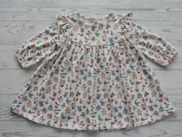 Next baby jurk met haarband off-white kerst dessin maat 50-56