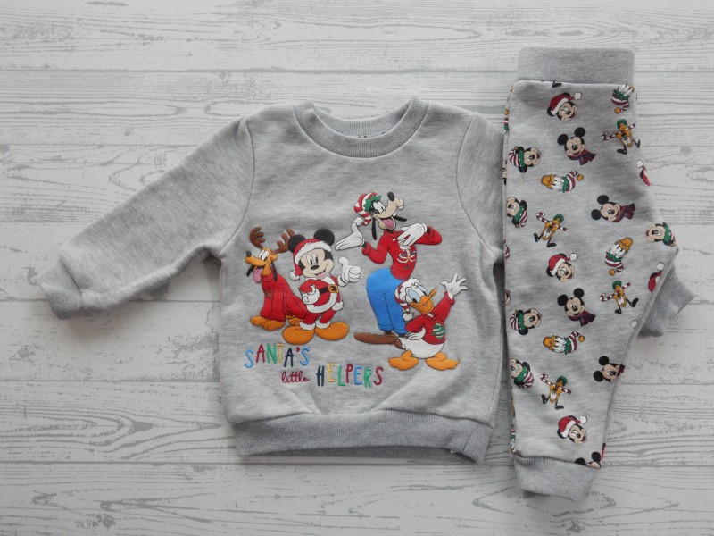 Set sweatshirt met joggingbroek grijs Santa's little Helpers maat 74-80