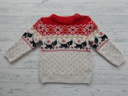 Hema babytrui gebreid kerst rood zwart ecru Takkie maat 86