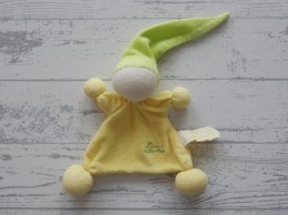 Tiamo de Kandeel lappenpopje badstof geel groen mutsje