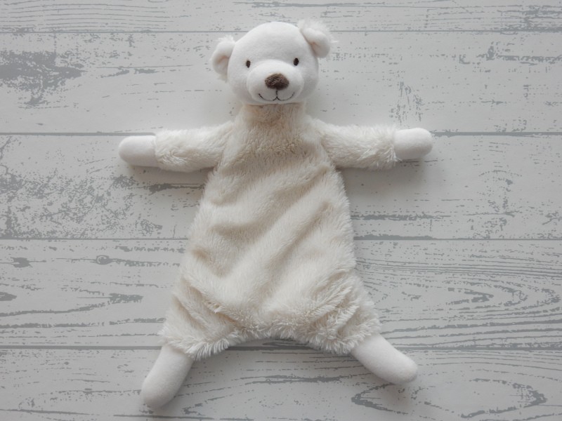 Happy Horse knuffeldoek velours wit bruin ijsbeer Ike