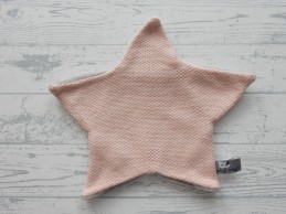 Baby's Only knuffeldoek velours grijs zalmroze blush ster