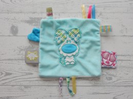 Woezel & Pip labeldoek blauw wit Woezel 2011 2012