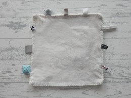 Snoozebaby knuffeldoek velours wit structuur lichtgrijze print