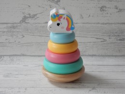 Mini Matters houten stapeltoren meerkleurig eenhoorn
