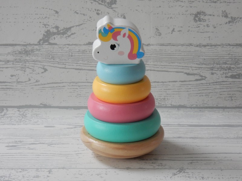 Mini Matters houten stapeltoren meerkleurig eenhoorn