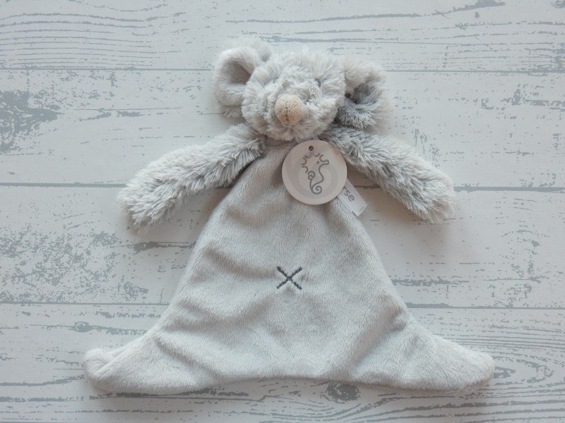 Happy Horse knuffeldoek velours lichtgrijs muis Mindy