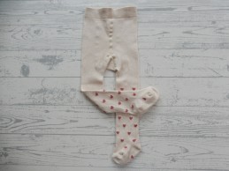 Maillot baby  ecru roze hartjes maat 62-68