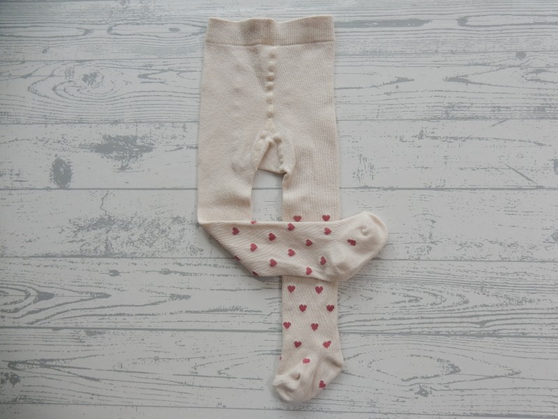 Maillot baby  ecru roze hartjes maat 62-68