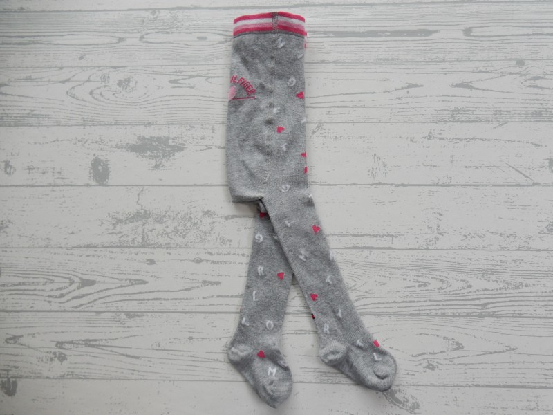 Tommy Hilfiger baby maillot grijs melange roze letters maat 74-80