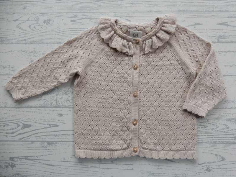 C&A baby vest gebreid beige ajour patroon maat 68