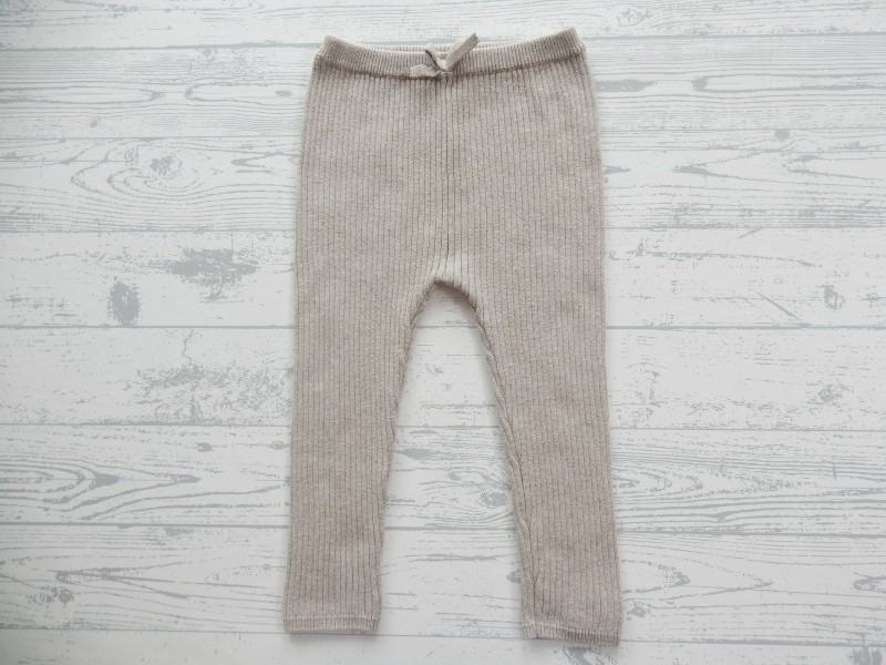 Legging gebreid rib beige maat 80