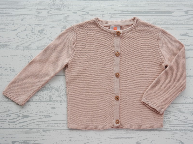 Hema baby vest gebreid zalmroze maat 74