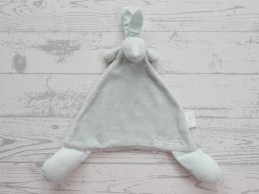 Bambino knuffeldoek velours mint groen gestreept Knisperkonijn